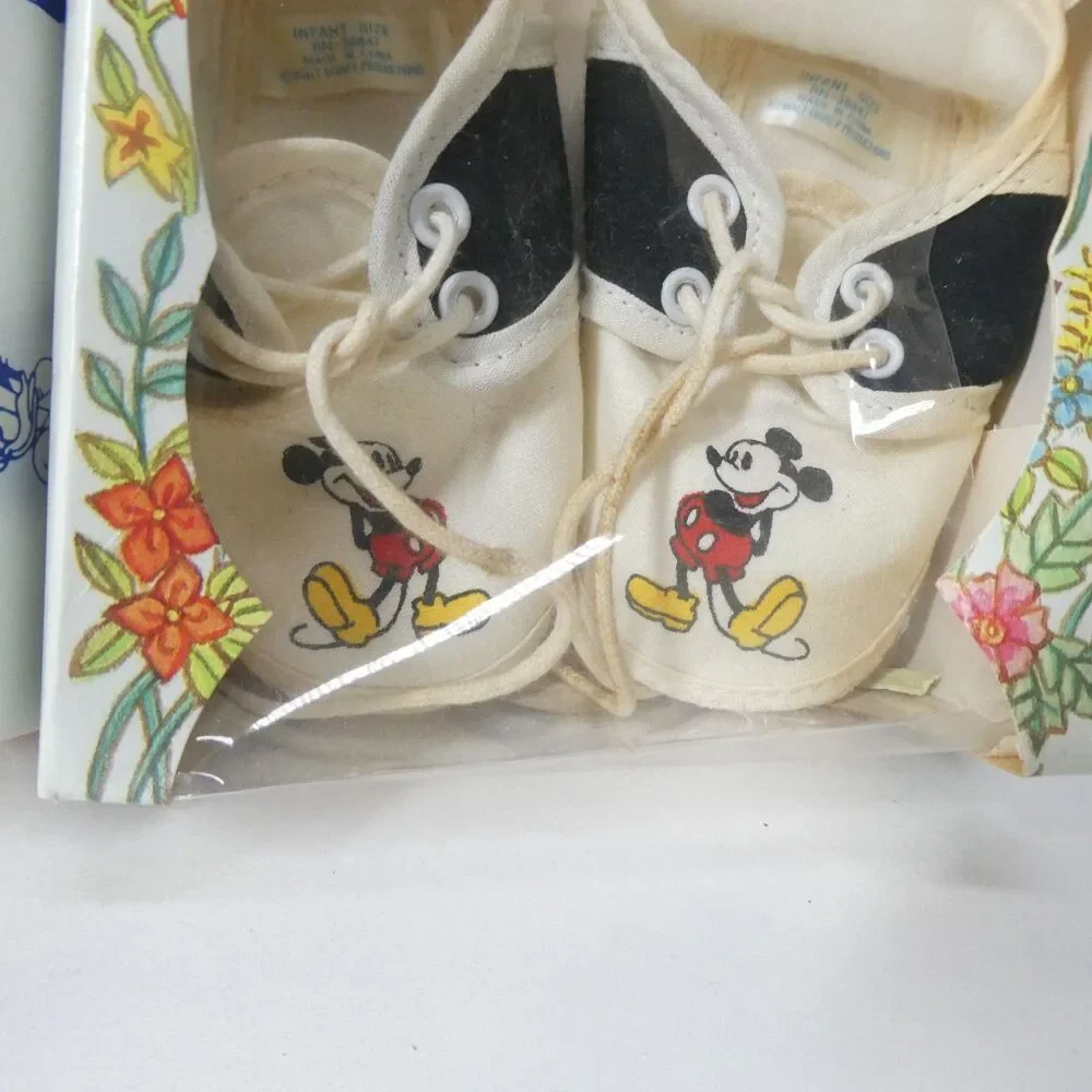 Mickey Mouse 2 Pairs Children’s Shoes Vintage Infant Sneakers Disney 1980s